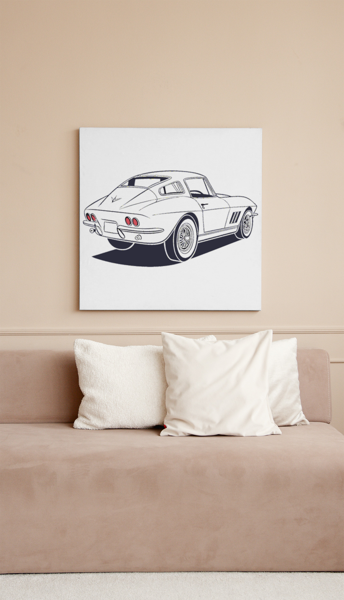 Corvette Classique en Mouvement | Style Retro-SVG | Thème Vintage