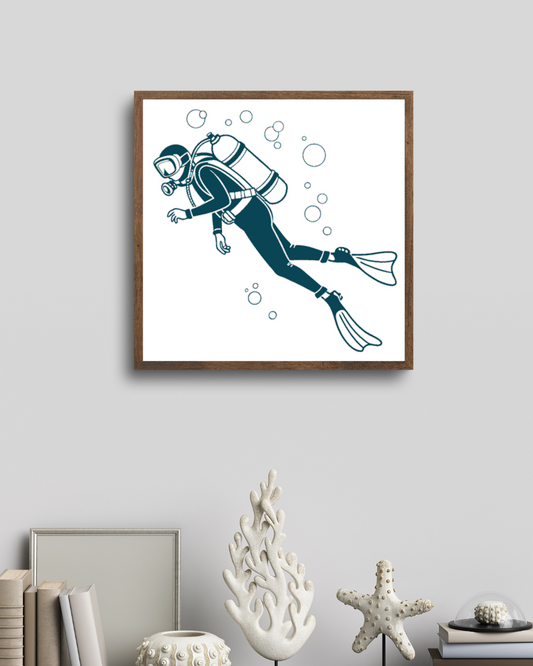 Plongeur en Exploration | SVG Minimaliste | Aventure Sous-Marine