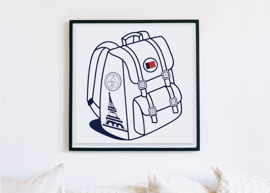 Cadre chic avec illustration numérique style voyage parisien élégant et moderne