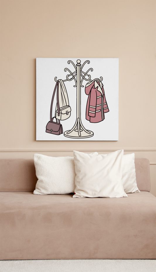 Cadre au style minimaliste avec décor numérique dans un intérieur cosy