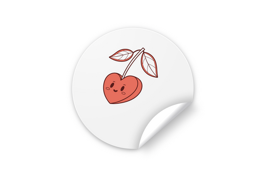 Sticker coeur kawaii vintage pour personnalisation