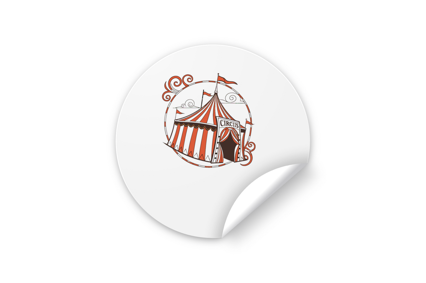 Autocollant rétro de chapiteau de cirque pour projets artistiques.