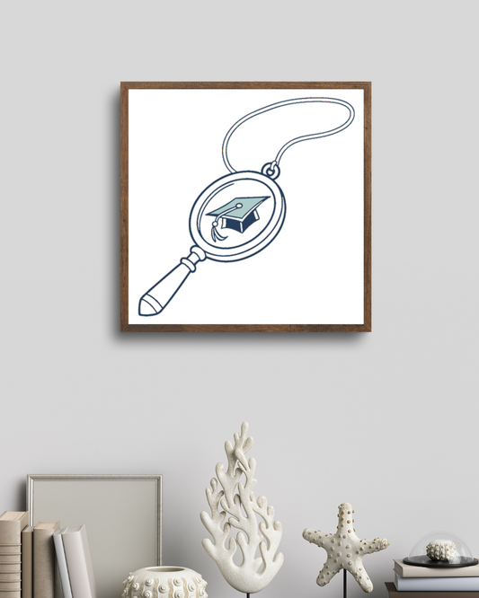 Cadre moderne avec design minimaliste et icône stylistique sur le thème de l'éducation