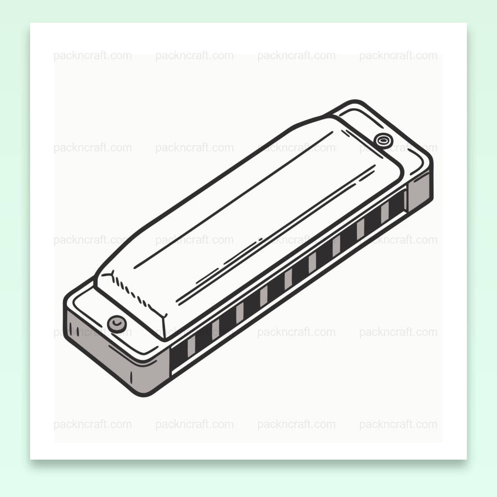 Illustration vectorielle d'un harmonica, idéale pour projets musicaux et créatifs