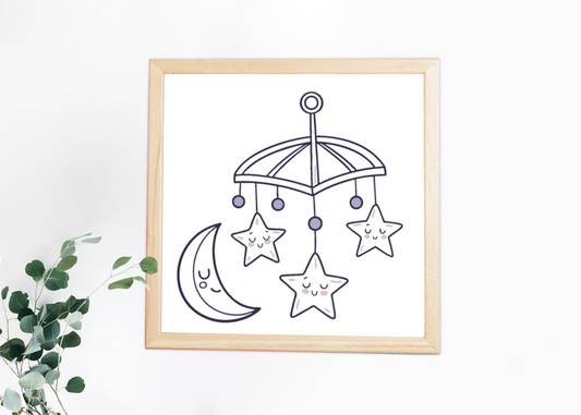 Image encadrée du mobile kawaii pour atmosphère paisible