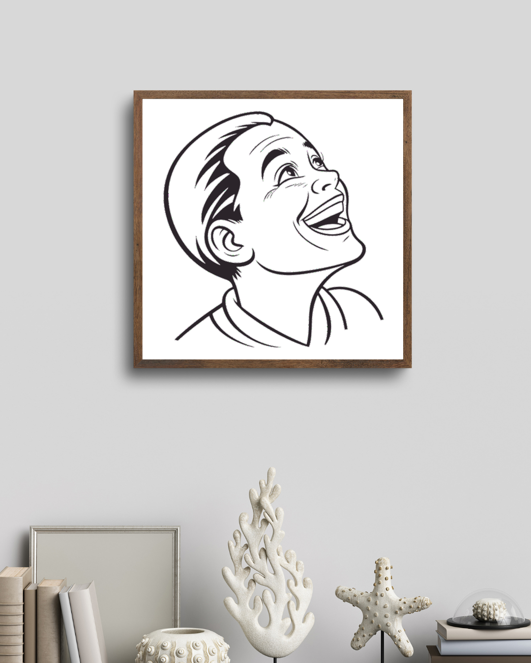 Cadre avec garçon riant en style vectoriel joyeux, parfait pour ambiance éducative