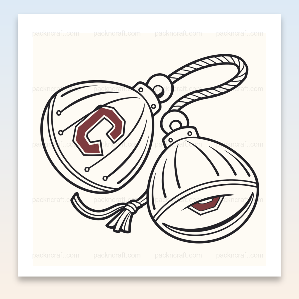Illustration numérique de clochettes festives, idéale pour Noël et projets de décoration.