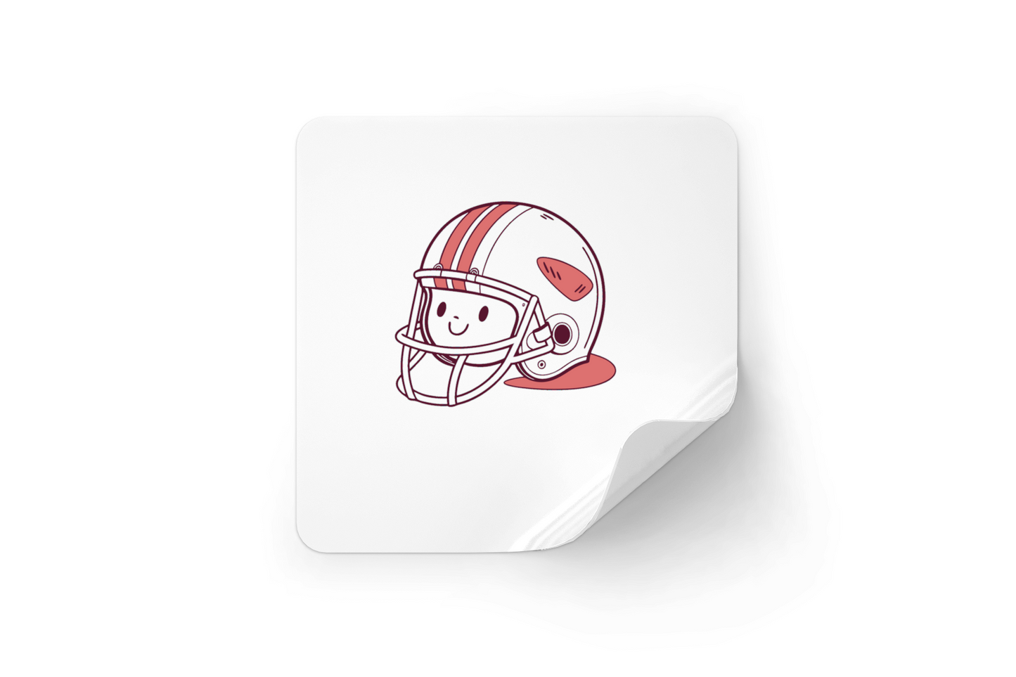 Autocollant avec un casque joyeux dans un style dessin sportif doodle coloré