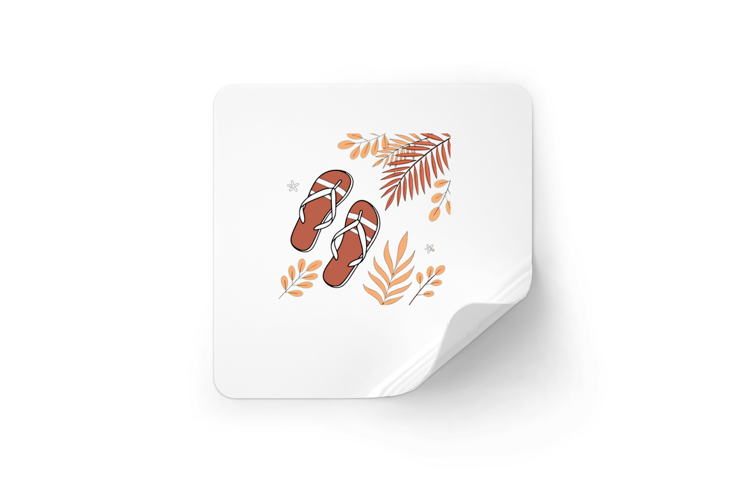 Sticker avec motif tropical évoquant des vacances exotiques ambiance été en tongs