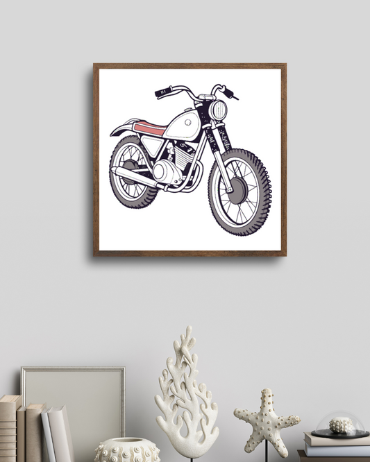 Design cadre Bultaco Sherpa pour ambiance rétro sur vos projets.