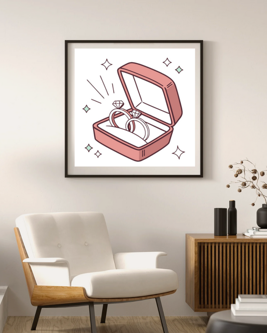 Cadre décoratif avec boîte à alliances