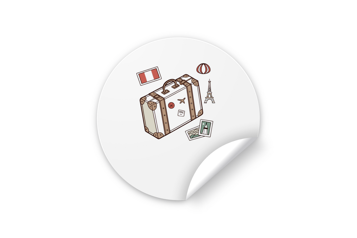 Sticker avec design minimaliste de valise pour les amateurs de voyages et d'évasion
