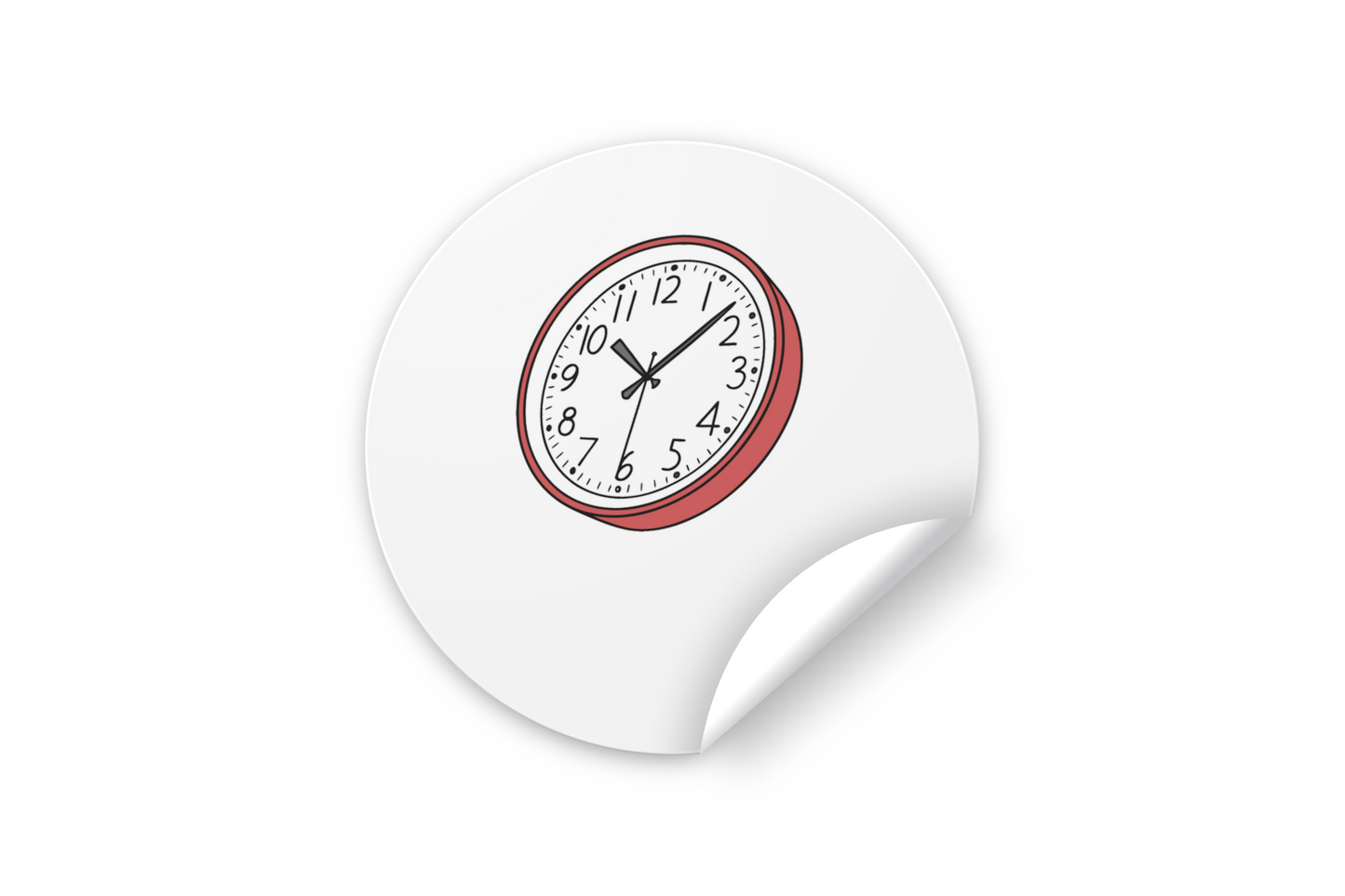 Sticker au design minimaliste avec une horloge en mouvement symbolisant le temps