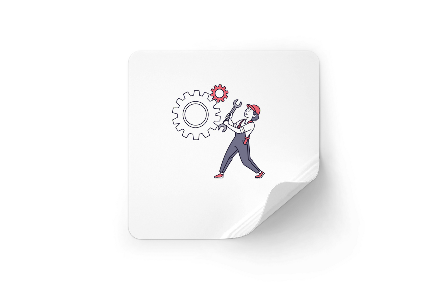 Ingénieur avec Roue Dentée | SVG Moderne | Thème Industriel