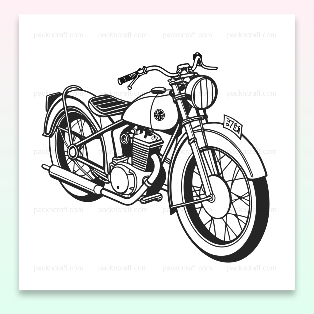 Design de moto vintage en SVG pour une impression artistique