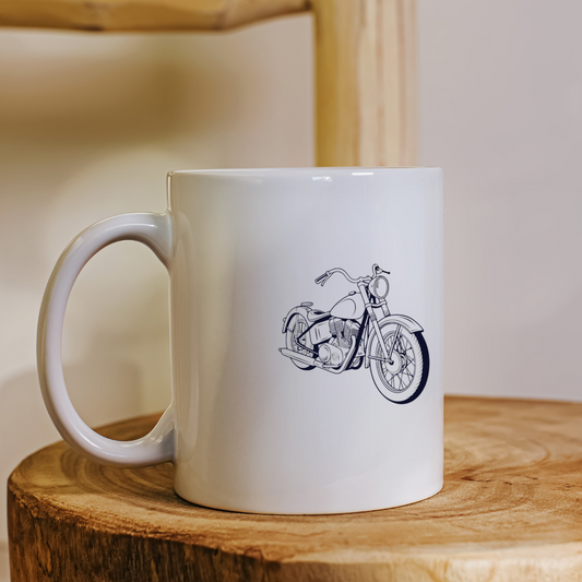 Mug avec design Harley-Sportster 1957 véhiculant le style rétro