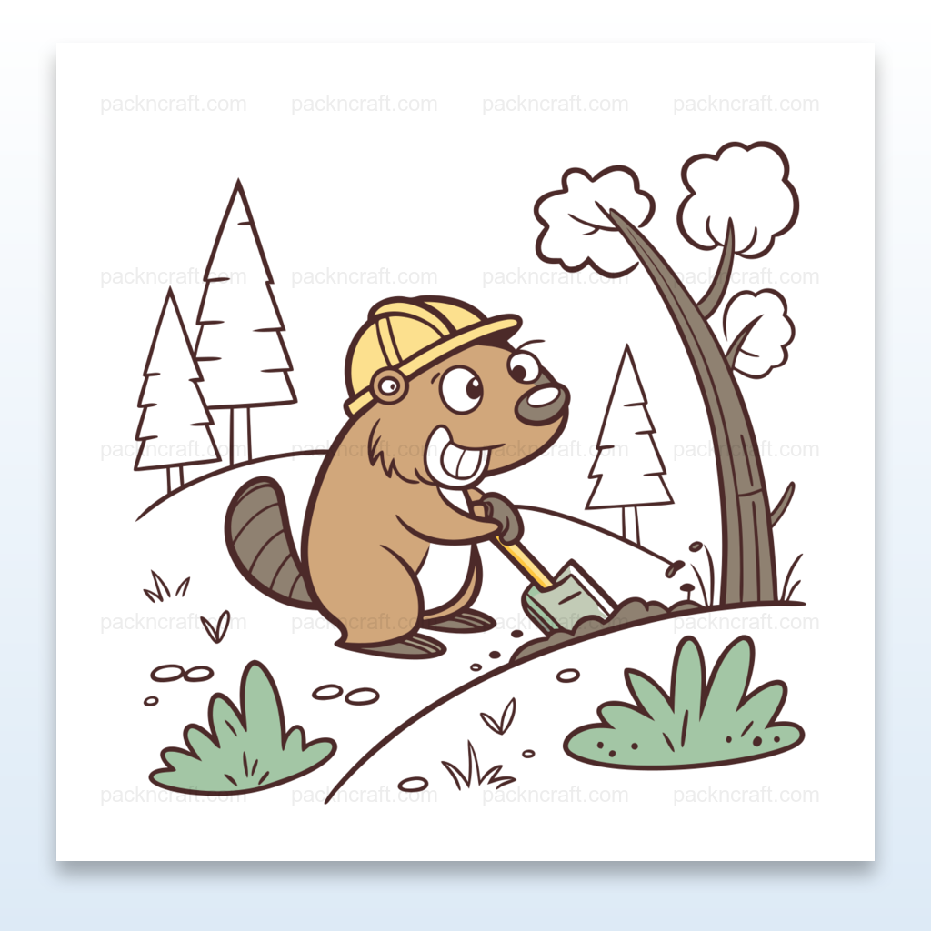 Illustration de castor bûcheron en style mignon pour usages décoratifs