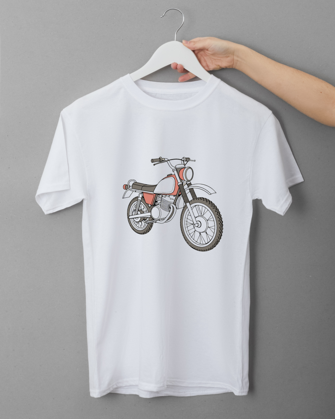 T-shirt avec motif rétro Yamaha DT250, style années 70