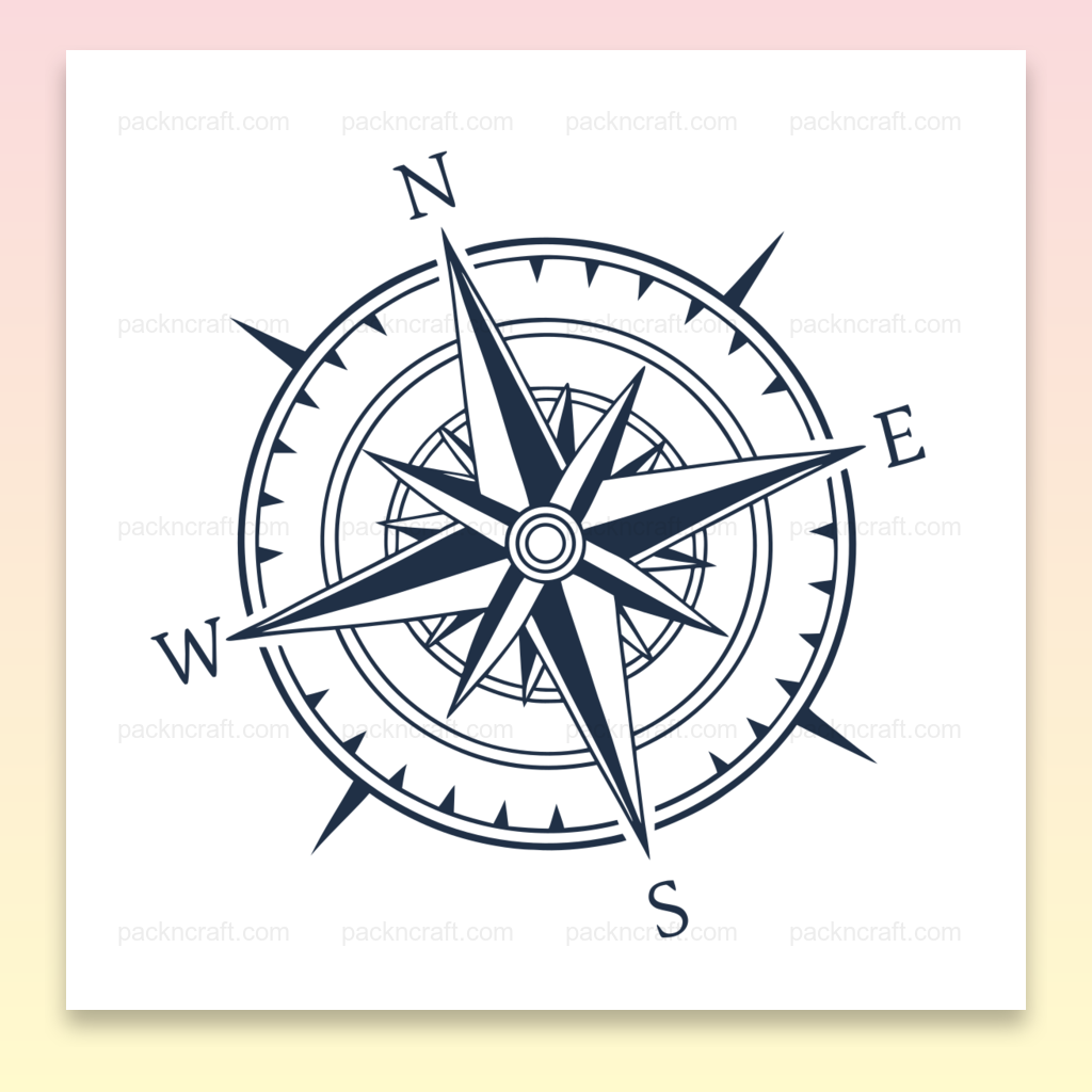 Illustration vectorielle d'une Rose des Vents directionnelle pour projets DIY et voyages.