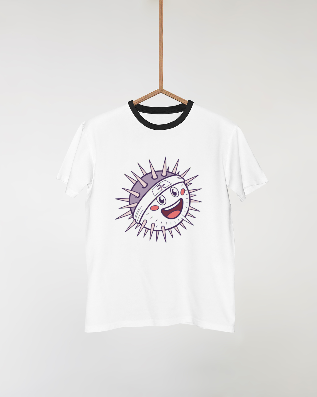T-shirt avec poisson globe souriant style cartoon aventure océanique
