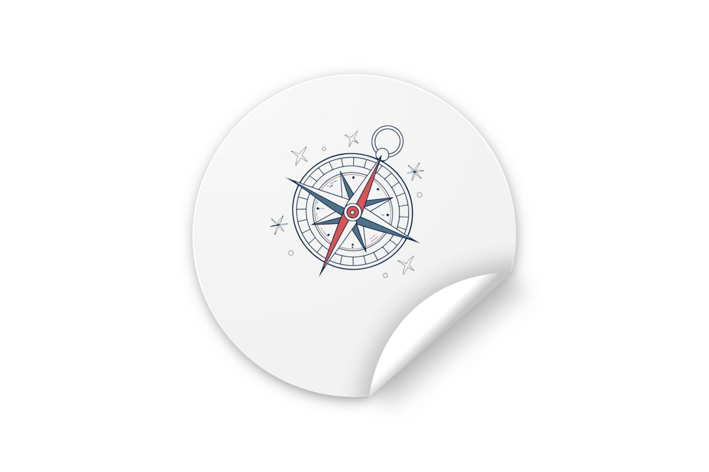 Sticker avec design de boussole décorative sur le thème du voyage