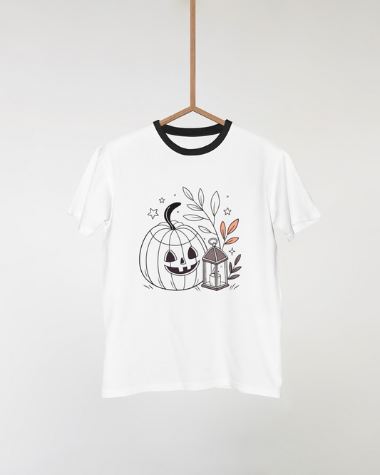 T-shirt à thème Halloween avec citrouille souriante style cartoon