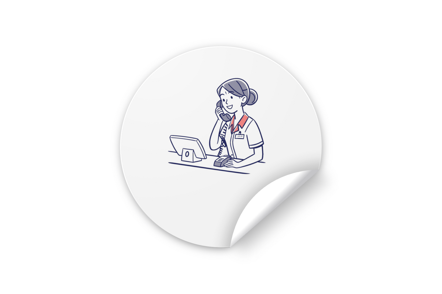 Réceptionniste Accueillante | Design SVG Élégant | Bureau Moderne