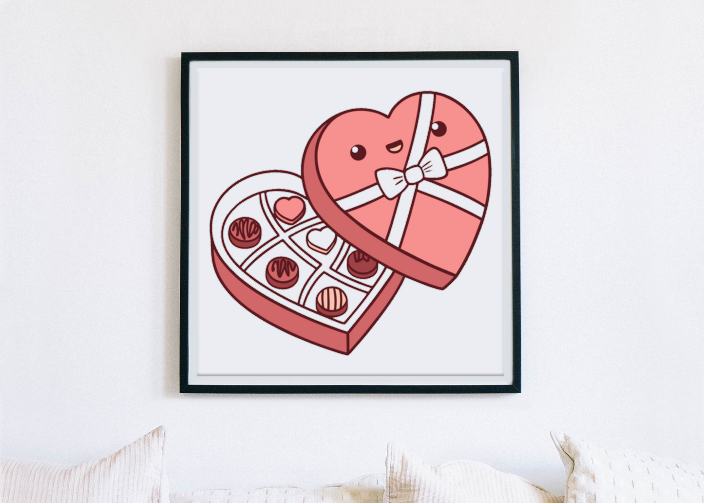 Cadre décoratif avec motif chocolat romantique