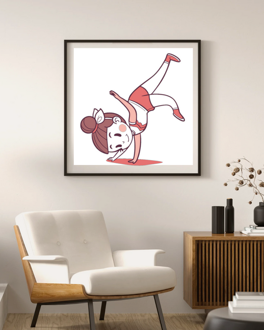 Cadre moderne avec gymnastique dynamique en action motif sportif.