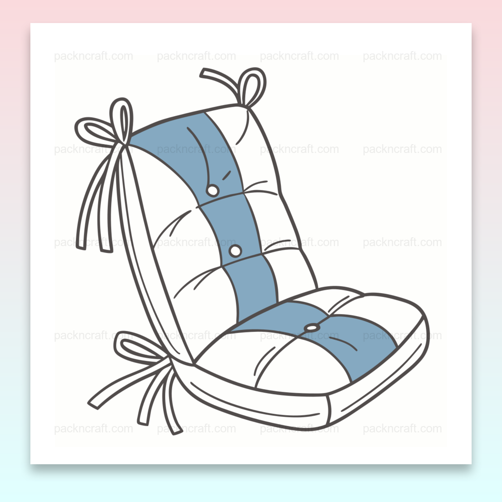 Illustration d'un coussin relaxant en style pastel pour décoration confort.