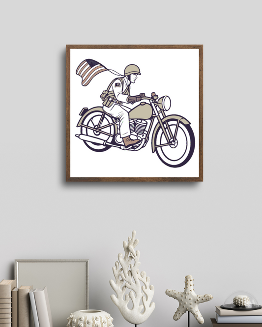 Moto ancienne avec cadre vintage, pour affiches rétro