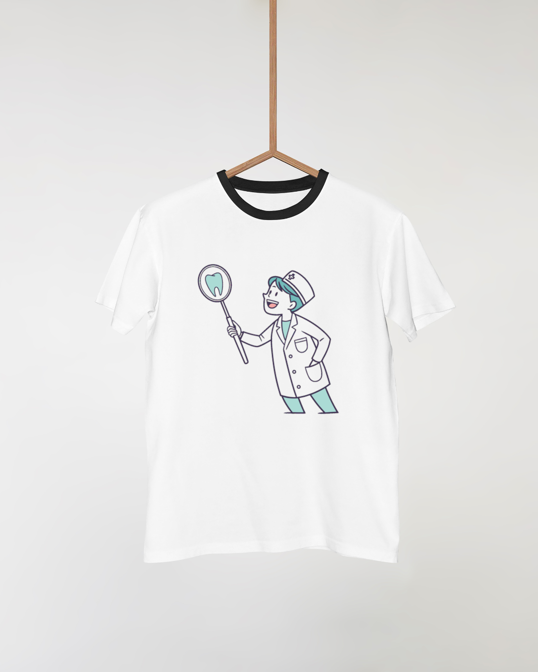 Dentiste joyeux avec modèle de dent | SVG Vintage