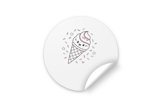 Sticker glace kawaii pour agenda, carnet ou déco festive.