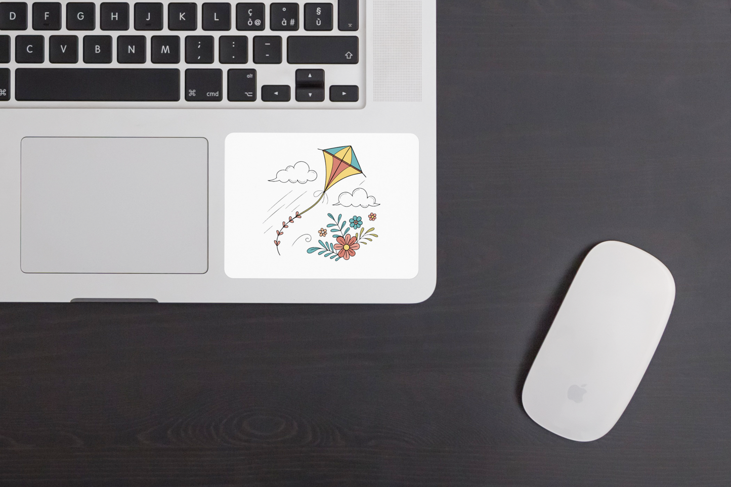 Sticker avec un cerf-volant style doodle flottant pour un thème printanier