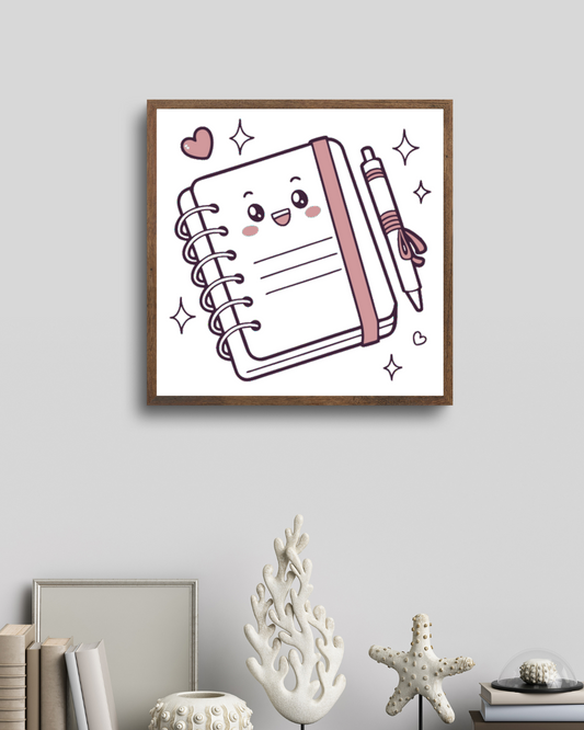 Cadre avec design pastel, ambiance joyeuse pour aménagement de bureau moderne