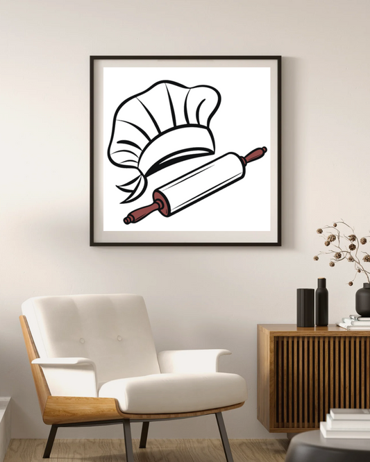 Toque et Rouleau | SVG Élégant | Thème Gourmand