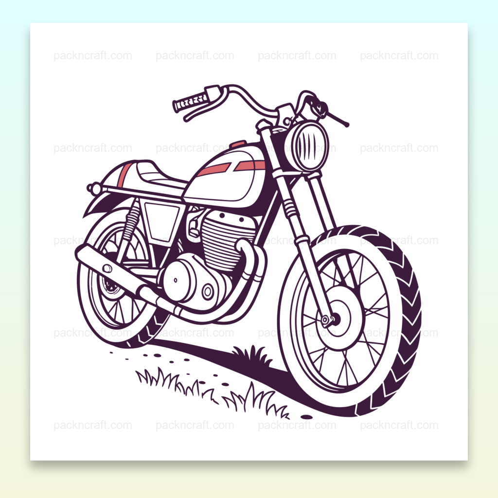 Illustration numérique de moto flat tracker, style vintage années 1970
