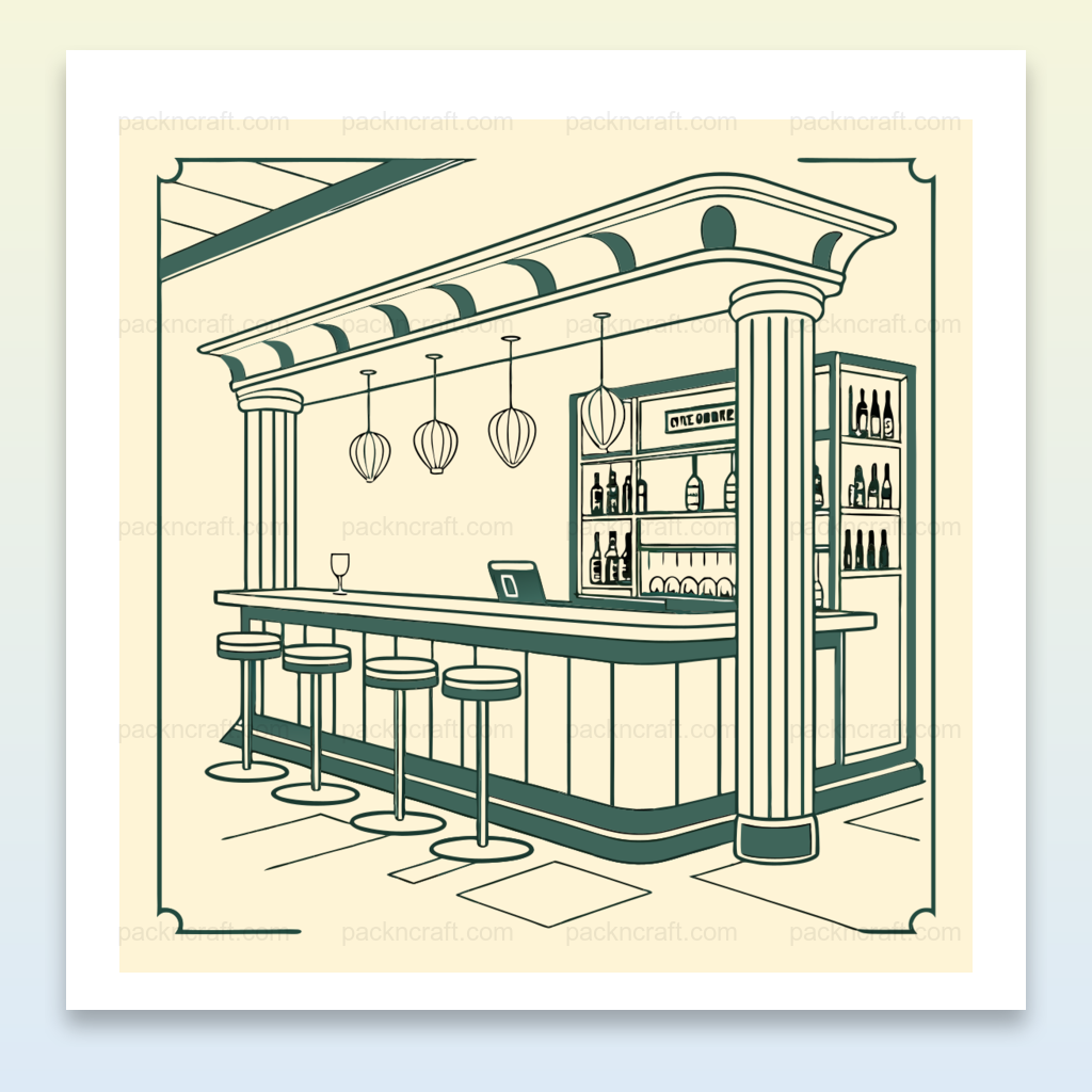 Illustration vintage de bar à cocktails en design retro