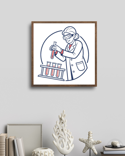 Scientifique Concentré | Style Retro SVG | Thème Expérimentation