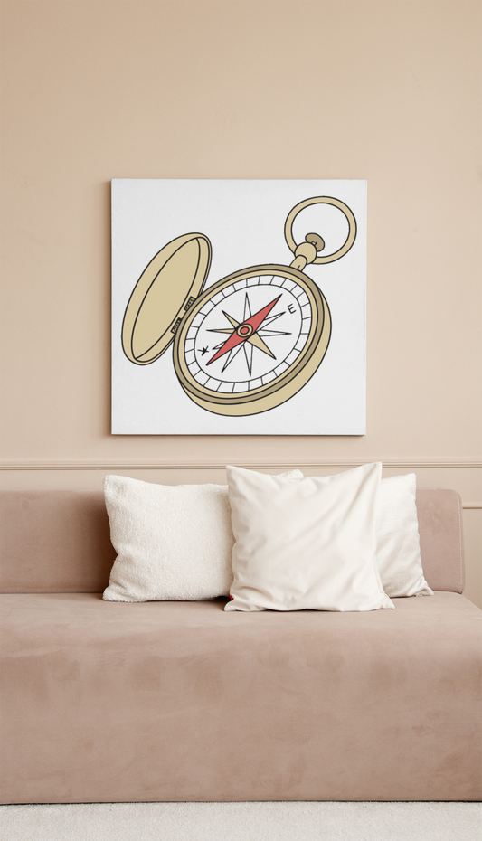 Cadre artistique avec boussole vectorielle vintage style aventure