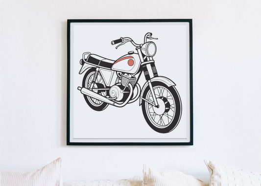 Motif rétro Derbi 125 pour cadres à affiches