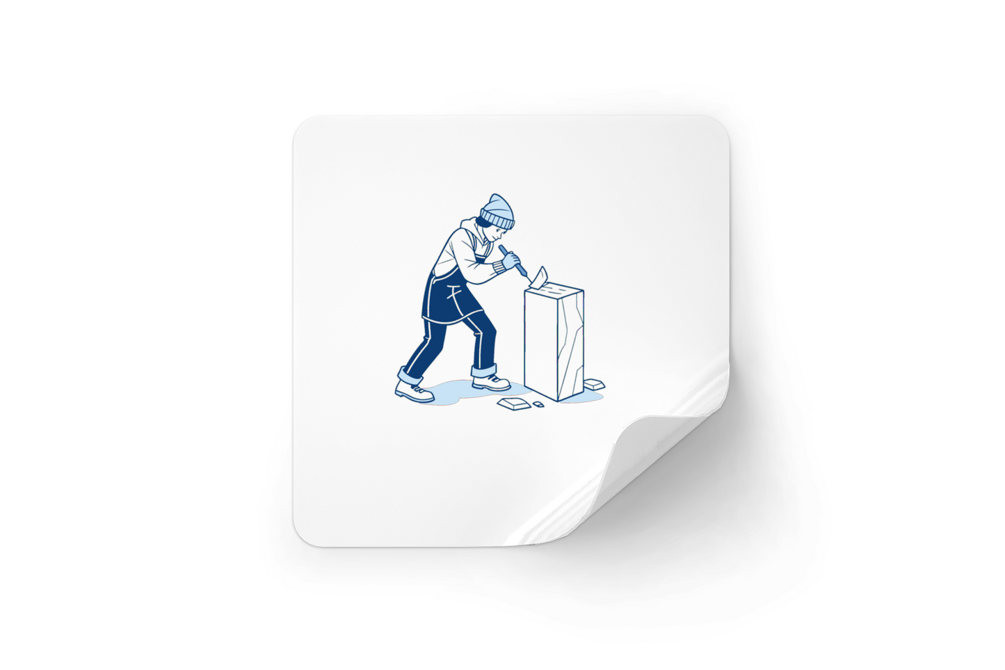 Sculpteur sur Glace à l'Oeuvre | SVG Vintage | Hiver