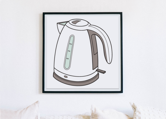 Cadre au design numérique avec icône moderne sublimant un espace confortable