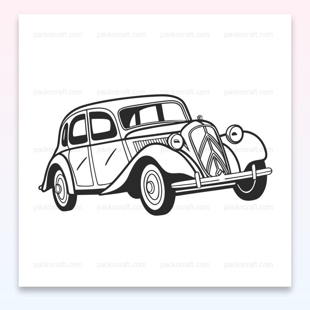 Citroën Vintage | Art SVG Rétro | Thème Voiture