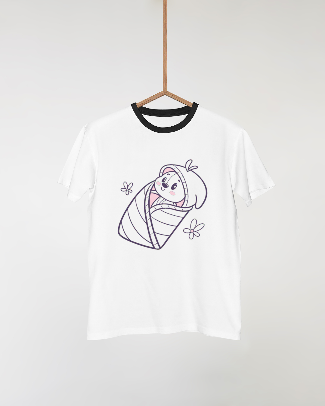 T-shirt avec ourson adorable en doodle style minimaliste et charmant