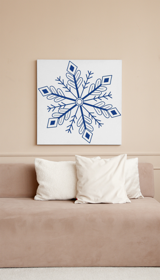 Cadre artistique avec fractale de flocon glacé en style hivernal élégant