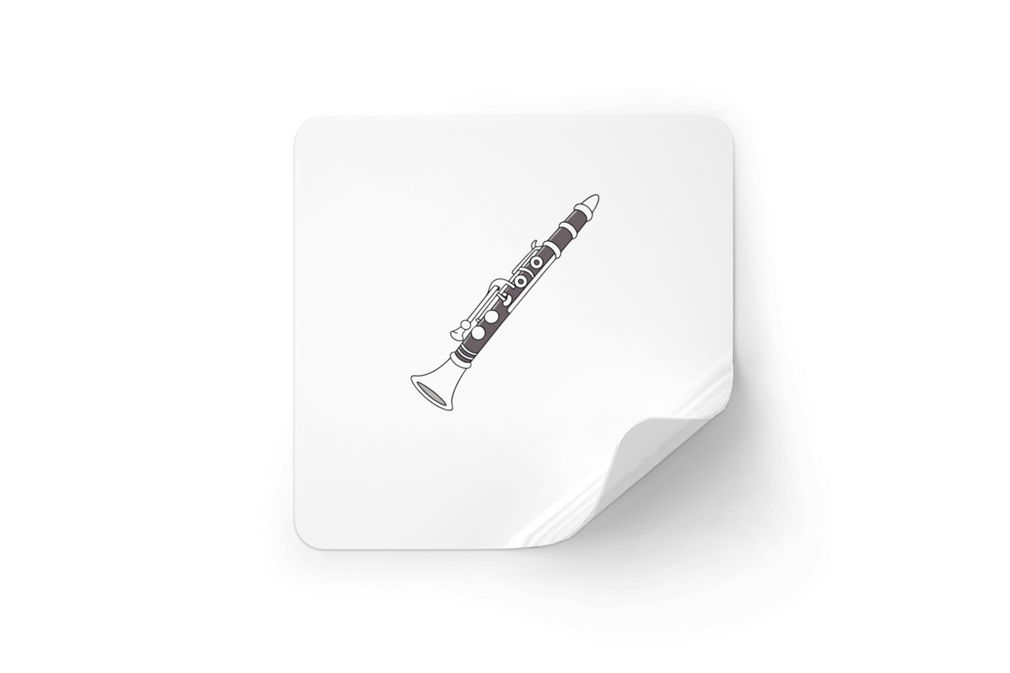 Sticker vectoriel orné d'une clarinette stylisée pour passionnés de musique