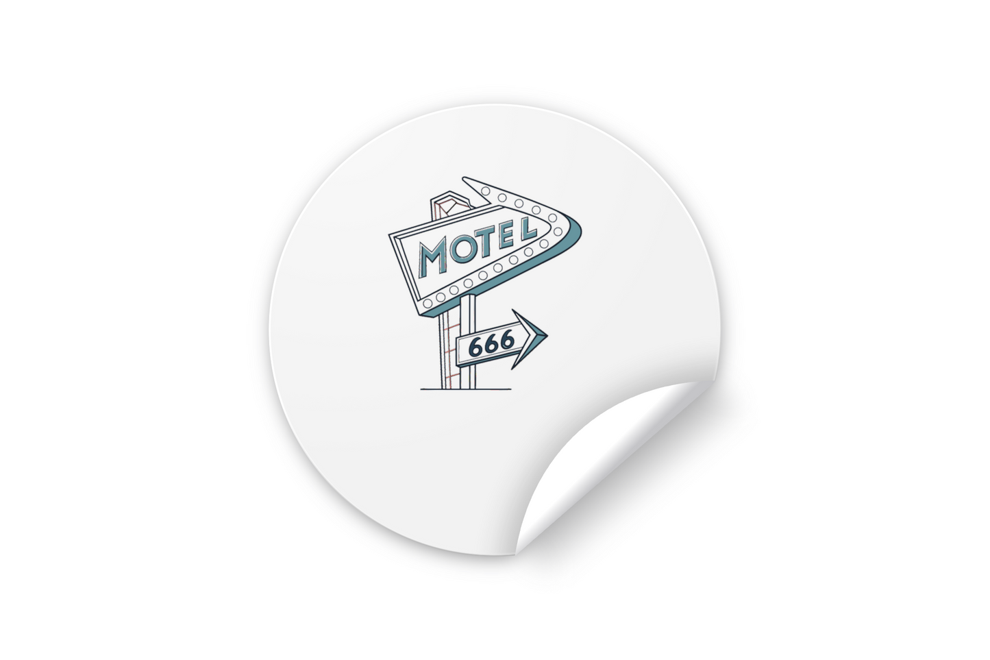 Stickers avec design d'enseigne motel, excellent pour personnalisation