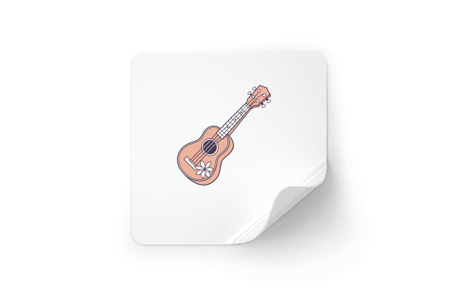 Sticker avec motif d’ukulélé fleuri minutieusement détaillé pour une évasion musicale