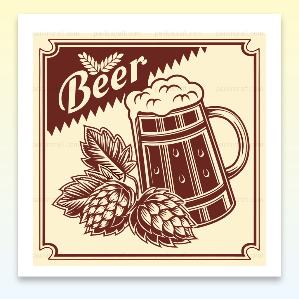 Affiche vintage bière en contexte dans bar, ambiance authentique.